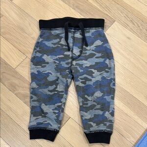 Blue and Gray Camo Jogger Sweatpants with Elastic Waistband
